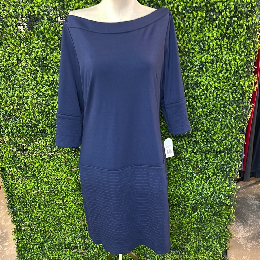 Jessica Simpson Navy Blue Off Shoulder Dress Size 14 NWT